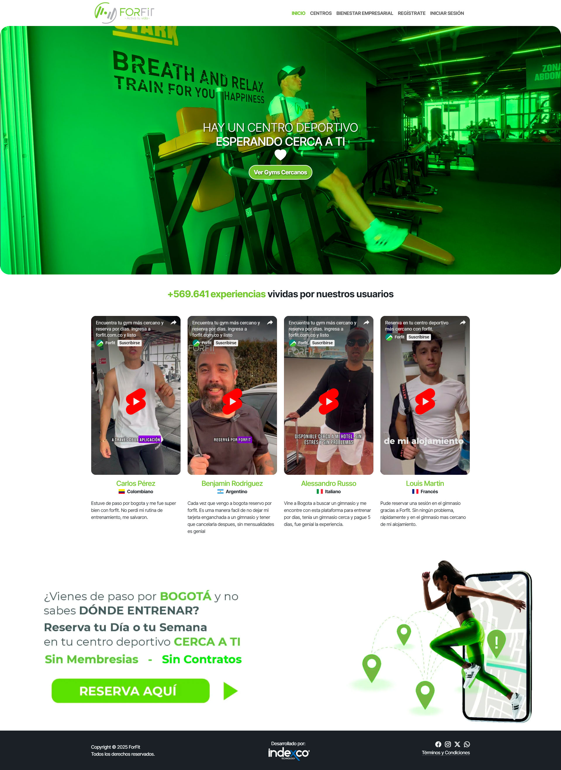 Pantallazo sitio web Forfit